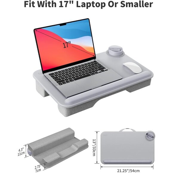 Portable Lap Desk For 17" Laptop MacBook Lightweight Holder For Phone & Tablet - Picture 5 of 7